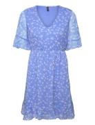 Vmsmilla 2/4 Short Dress Wvn Ga Kort Kjole Blue Vero Moda