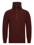 Zip-Up Sweater Héritage Tops Knitwear Half Zip Jumpers Burgundy Armor ...