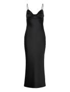 Twisted Strap Midi Dress Maxikjole Festkjole Black Gina Tricot