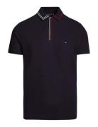 Rwb Zip Placket Tipping Reg Polo Tops Polos Short-sleeved Navy Tommy H...