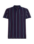 Vertical Stripe Reg Polo Tops Polos Short-sleeved Navy Tommy Hilfiger