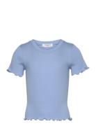 Cotton T-Shirt Tops T-Kortærmet Skjorte Blue Rosemunde Kids