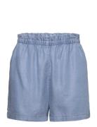 Lyocell Shorts With Elastic Waist Bottoms Shorts Blue Mango