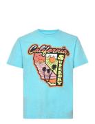 Neon Travel Graphic Loose Tee Tops T-Kortærmet Skjorte Blue Superdry