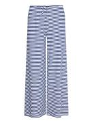 Striped Soft Trousers Bottoms Trousers Wide Leg Blue Gina Tricot