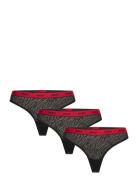 Triplet Thong Lace G-streng Undertøj Black HUGO