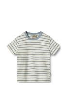 T-Shirt S/S Tobias Tops T-Kortærmet Skjorte Blue Wheat