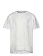 Essential Cotton-Blend T-Shirt Tops T-Kortærmet Skjorte Grey Mango