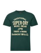 Workwear Flock Graphic T Shirt Tops T-Kortærmet Skjorte Green Superdry