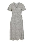 Vilovie S/S Wrap Midi Dress/Su - Noos Knælang Kjole Beige Vila