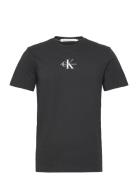 Monologo Regular Tee Tops T-Kortærmet Skjorte Black Calvin Klein Jeans