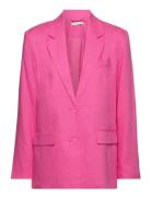 Linen Blend Blazer Blazers Single Breasted Blazers Pink Gina Tricot