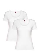 Twin T-Shirt Rn Tops T-Kortærmet Skjorte White HUGO