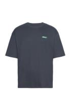 Dpsignature Print T-Shirt Tops T-Kortærmet Skjorte Navy Denim Project