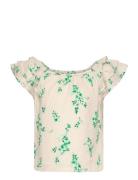 Blouse Linen Short Sleeve With Tops Blouses & Tunics Green Lindex