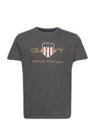 D2. Archive Shield Ss T-Shirt Tops T-Kortærmet Skjorte Grey GANT