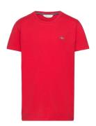 Shield Ss T-Shirt Tops T-Kortærmet Skjorte Red GANT