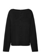 Jacquard Knitted Cardigan Tops Knitwear Cardigans Black Gina Tricot