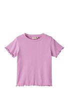 T-Shirt S/S Irene Tops T-Kortærmet Skjorte Purple Wheat