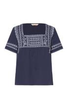 The Earth Blouse Tops Blouses Short-sleeved Navy ODD MOLLY
