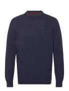 Barbour Tisbury Crew Tops Knitwear Round Necks Navy Barbour