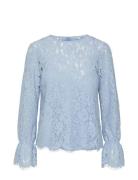 Yasperla Ls Lace Top S. Noos Tops Blouses Long-sleeved Blue YAS