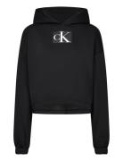 Sequin Hoodie Tops Sweatshirts & Hoodies Hoodies Black Calvin Klein Je...