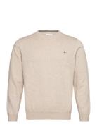 Classic Cotton C-Neck Tops Knitwear Round Necks Beige GANT