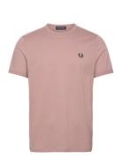 Ringer T-Shirt Tops T-Kortærmet Skjorte Pink Fred Perry