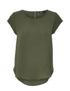 Onlvic S/S Solid Top Ptm Tops Blouses Short-sleeved Khaki Green ONLY