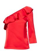 Amity Blouse Tops Blouses Long-sleeved Red Malina