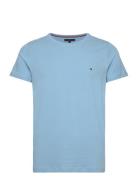 Stretch Slim Fit Tee Tops T-Kortærmet Skjorte Blue Tommy Hilfiger