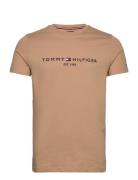 Tommy Logo Tee Tops T-Kortærmet Skjorte Beige Tommy Hilfiger