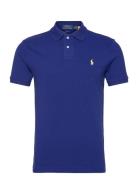 Basic Mesh-Ssl-Knt Tops Polos Short-sleeved Blue Polo Ralph Lauren