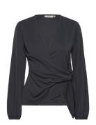 Catjaiw Blouse Tops Blouses Long-sleeved Black InWear