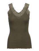 Rwbernadine Sl Lace Top Tops T-shirts & Tops Sleeveless Khaki Green Ro...