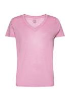 V Neck Tee Tops T-shirts & Tops Short-sleeved Pink Lee Jeans