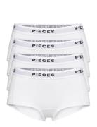 Pclogo Lady 4 Pack Solid Noos Bc Hipsters Undertøj White Pieces