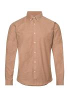 Oxford Superflex Shirt L/S Tops Shirts Casual Brown Lindbergh