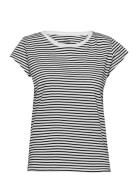 Organic Favorite Stripe Teasy Tops T-shirts & Tops Short-sleeved Black...