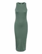 Vmlavender Sl O-Neck Calf Dress Vma Noos Knælang Kjole Green Vero Moda