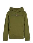 U Essential Hoodie Tops Sweatshirts & Hoodies Hoodies Green Tommy Hilf...