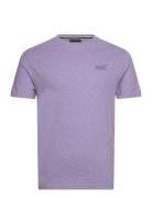Essential Logo Emb Tee Tops T-Kortærmet Skjorte Purple Superdry