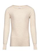 Nmfkab Ls Top Noos Tops T-shirts Long-sleeved T-Skjorte Cream Name It