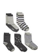 Sock W. Pattern  Sokker Strømper Grey Minymo