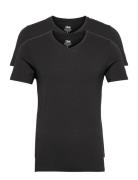 Jbs 2-Pack V-Neck Bamboo Tops T-Kortærmet Skjorte Black JBS