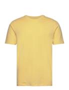 Mens Stretch Crew Neck Tee S/S Tops T-Kortærmet Skjorte Yellow Lindber...