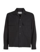 Cotton Nylon Overshirt Tops Overshirts Black Calvin Klein