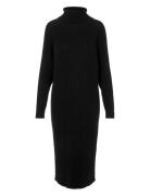 Yasmavi Knit Midi Rollneck Dress Noos Knælang Kjole Black YAS