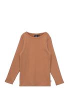 T-Shirt Long-Sleeve Tops T-shirts Long-sleeved T-Skjorte Brown Sofie S...